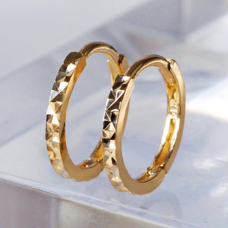 [니지쥬얼리] 전체 14K 샤링 컷팅라인 원터치 귀걸이 313,900원