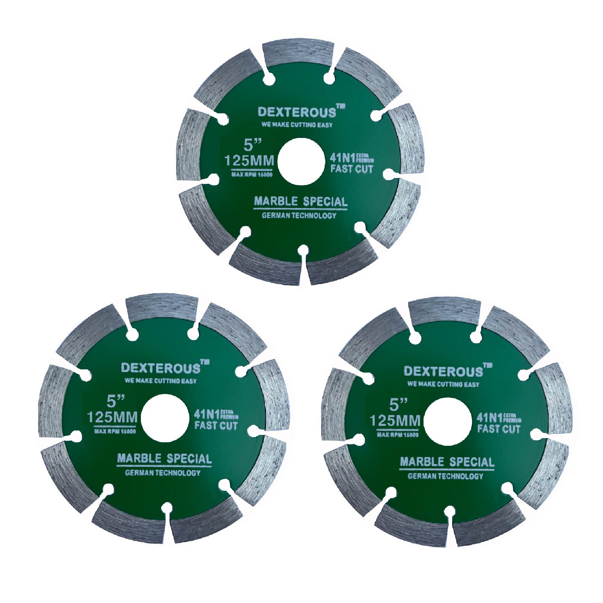 플로메리아 석재용 그라인더날 5인치 외경125mm 내경22.23mm 3개입 마른날 다이아몬드날 콘크리트 절단석 돌날 화강암 컷팅 그라인더휠 22,900원