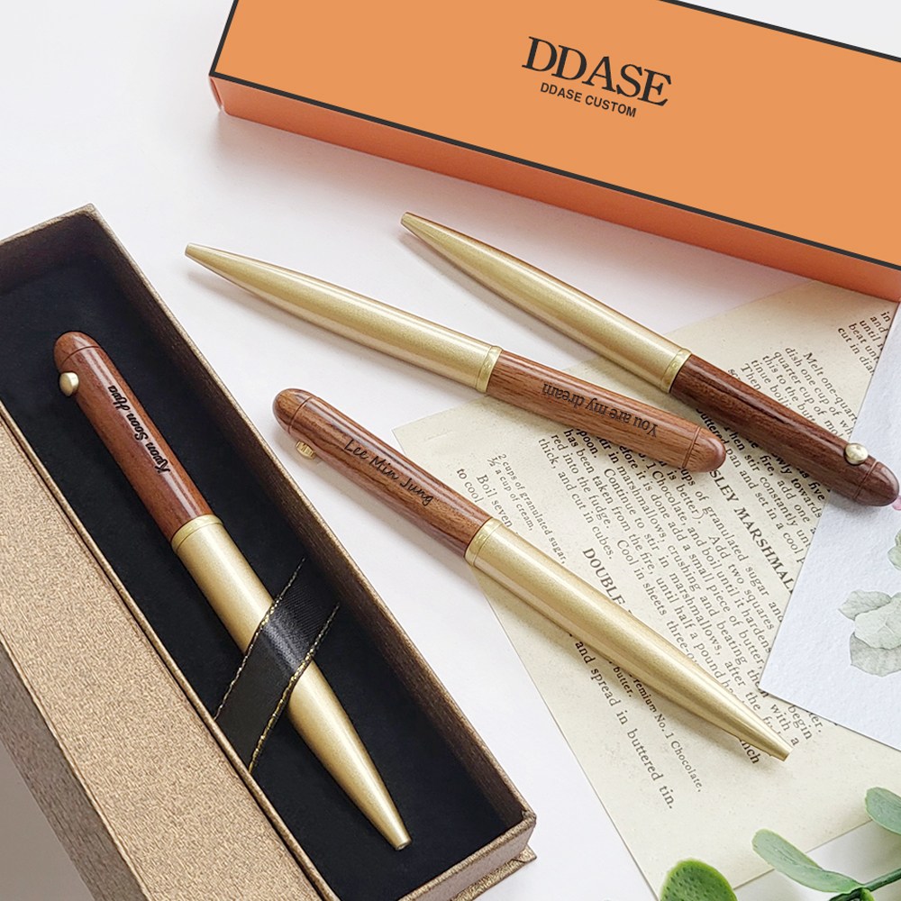 DDASE 각인볼펜 선물용 우드펜 단체 행사 답례품, 1개, 브라운 13,400원