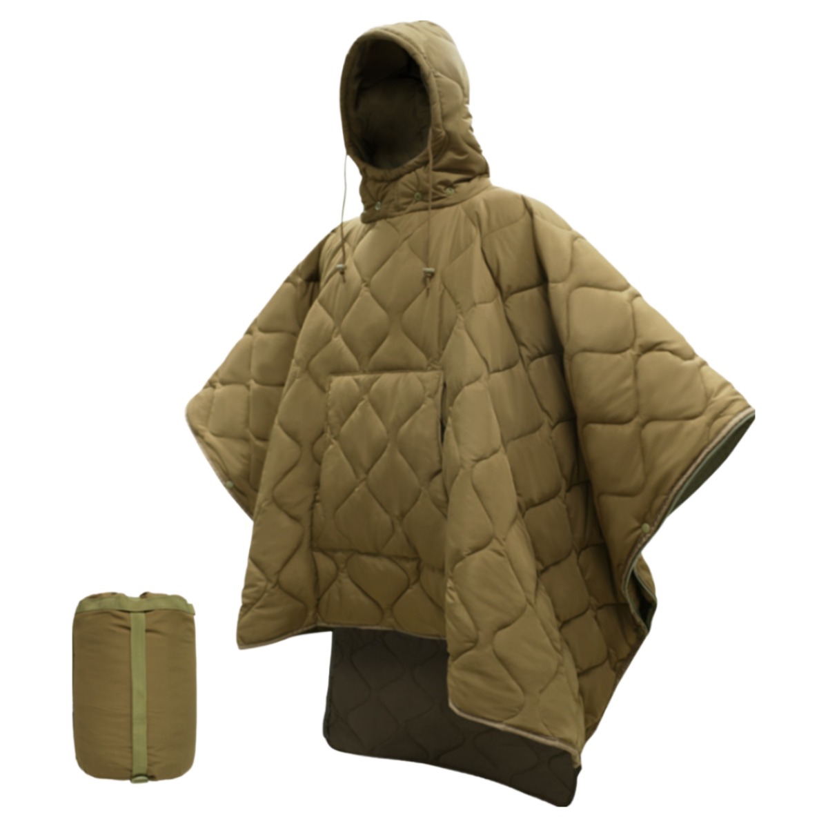 캠프맨 패딩 판초 후드 블랭킷 캠핑 아웃도어 망토 담요 보온 단열 침낭대용, 1개, 탄 58,900원