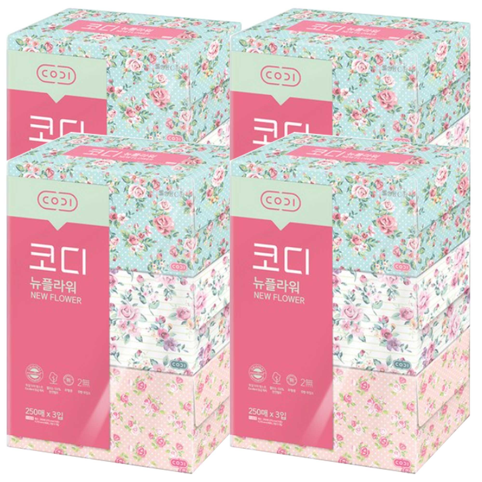 코디 뉴플라워 천연펄프 미용티슈 250매 20,000원