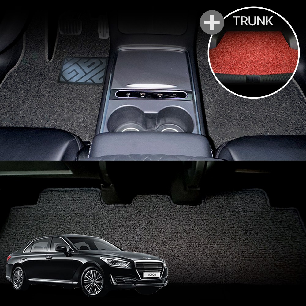 알브이모터스 실리콘발판 확장형 코일매트 제네시스 EQ900 호환용 1열+2열+트렁크 세트 119,000원