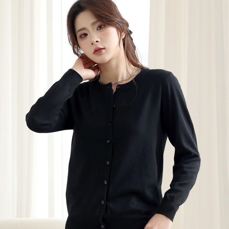 턴키 여성용 빅사이즈 스판 라운드 니트 가디건 AE-087 20,800원