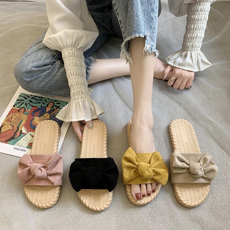 아망슈 여성 리본 스웨이드 슬리퍼 9,900원