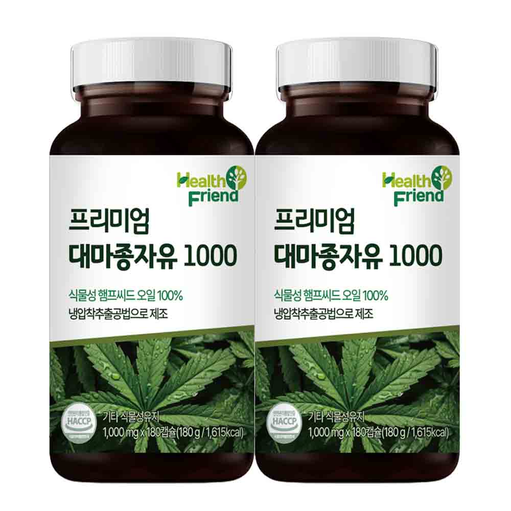 헬스프랜드 프리미엄 대마종자유 6개월분 1000mg x 180캡슐 캐나다산 햄프씨드오일 냉압착추출공법 36,350원