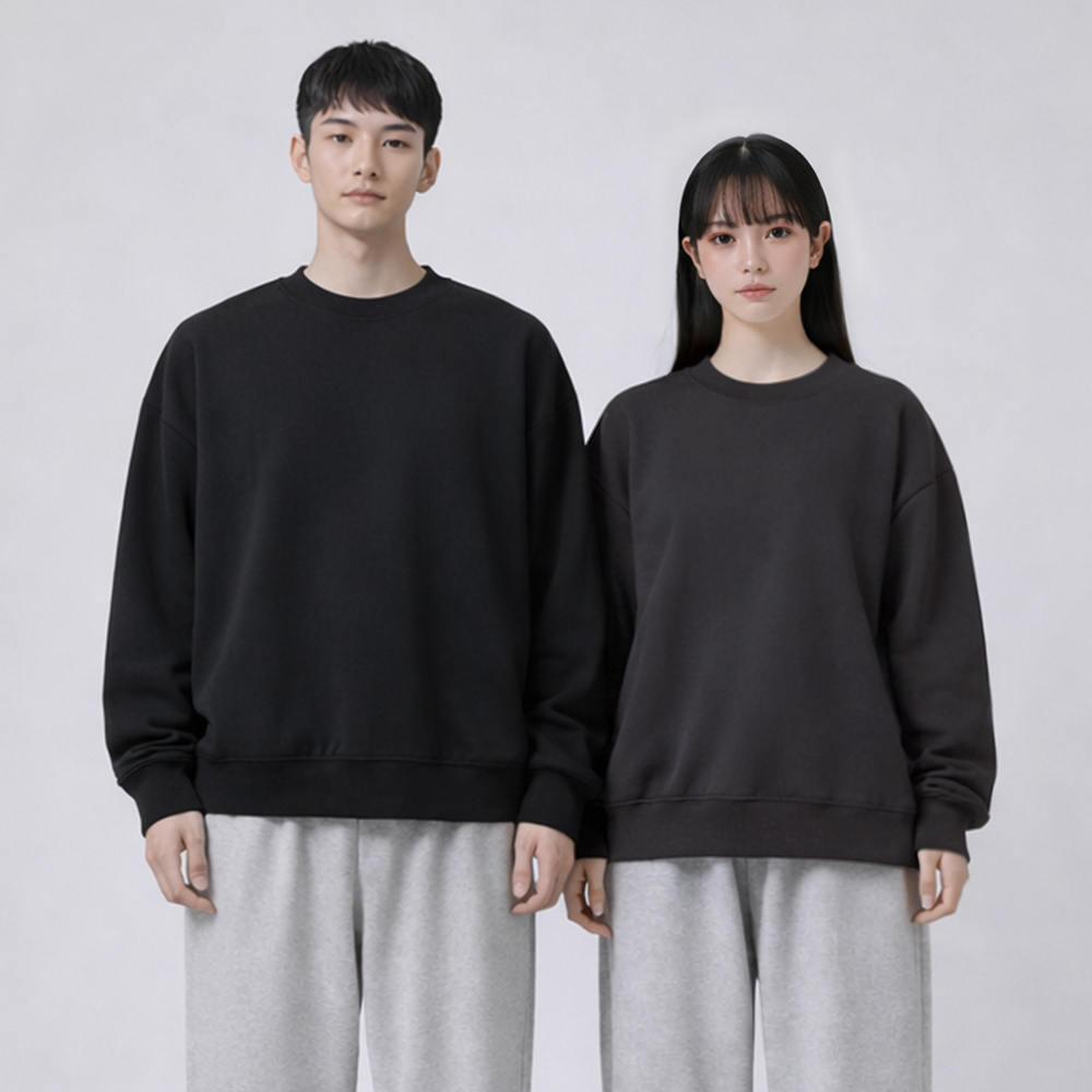 맨인모드 남녀공용 미니멀 세미 오버핏 맨투맨 2종 세트 D0512 20,890원