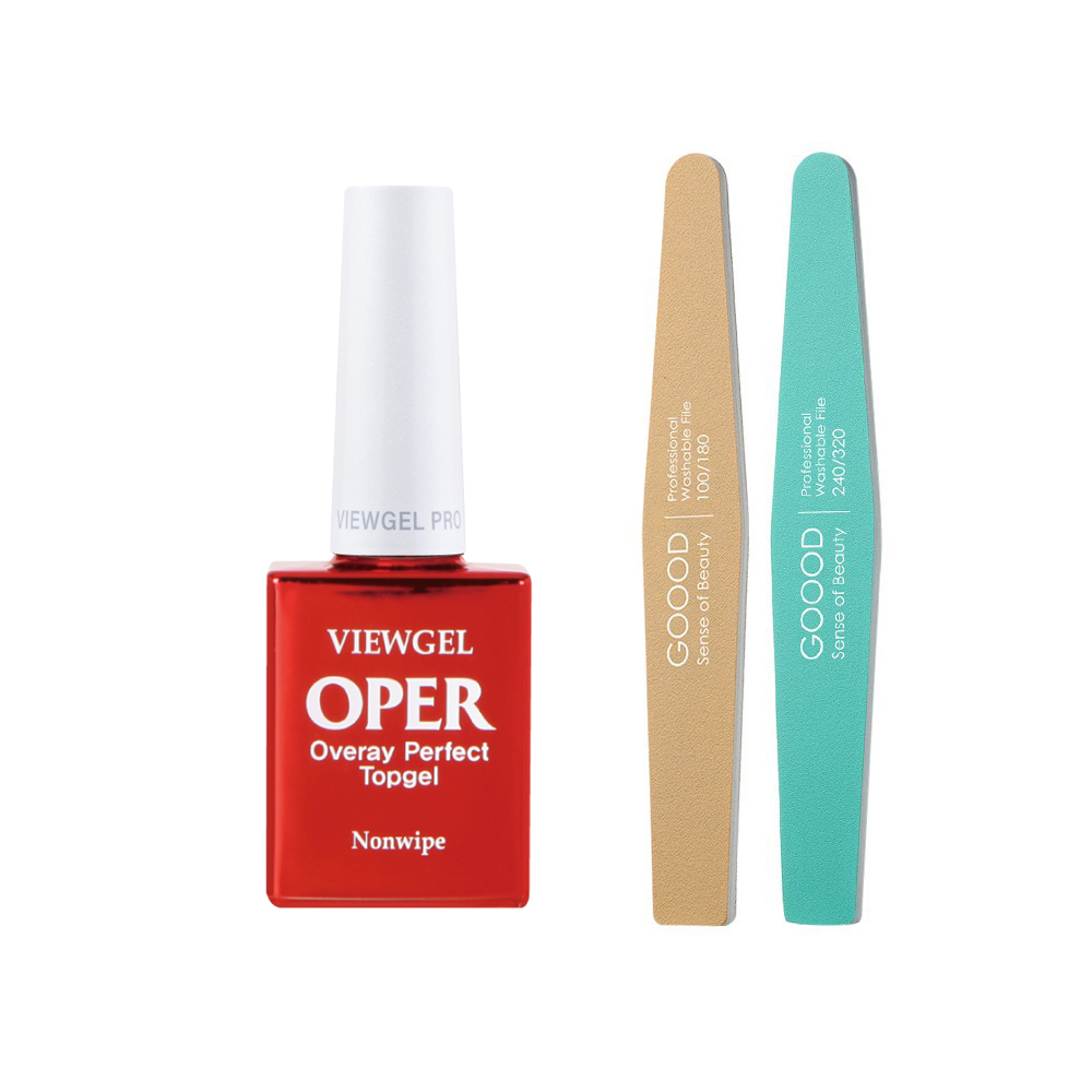 뷰젤 오빠탑젤 논와이프 고광택 젤네일+GOOOD 네일파일 2개세트 12,000원