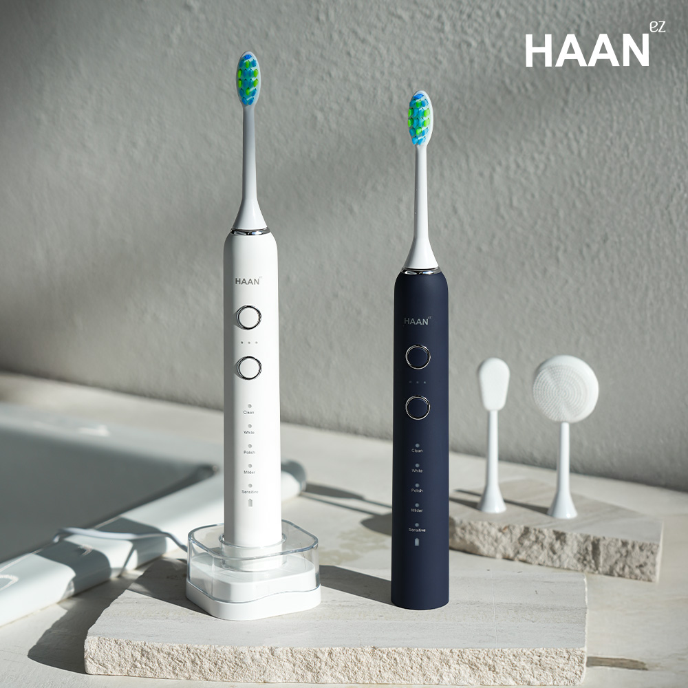 한경희 무선 음파 전동칫솔 5단모드 완전방수 칫솔모 4p 페이스 혀클리너 휴대용 케이스 세트, 0.클린네이비, 1개, 단품 49,900원