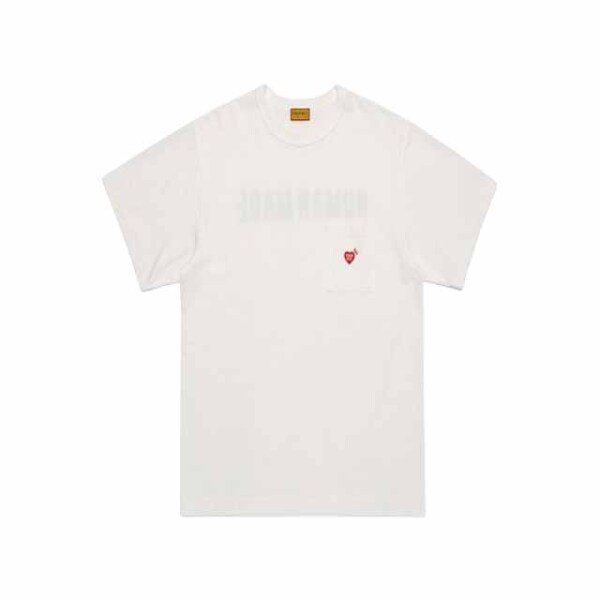[휴먼메이드] 하트 포켓 반팔티셔츠 화이트 HM30CS048 242,000원