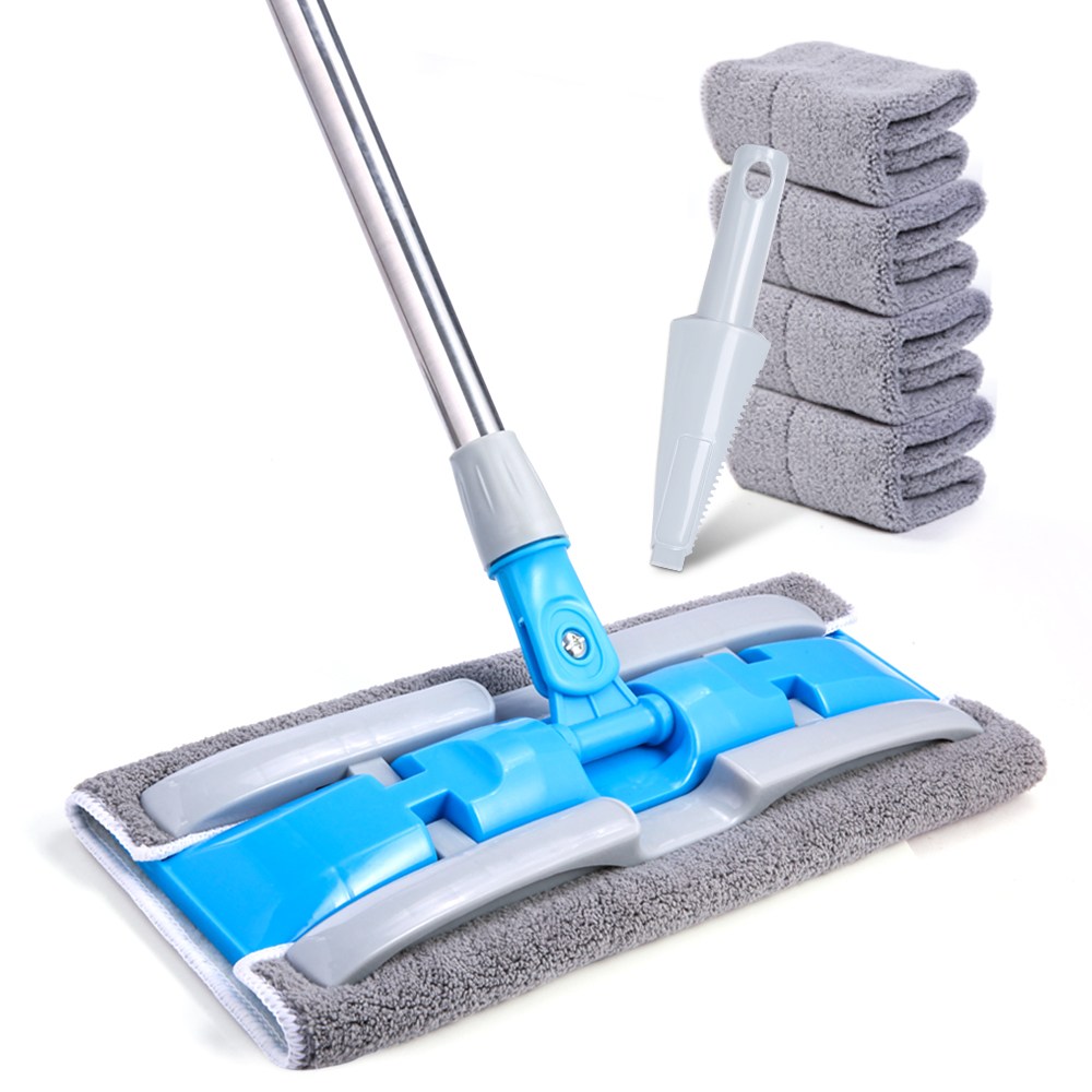 CozyTemp  다용도 밀대걸레 집게형 청소 막대걸레+극세사걸레  리필4매 밀대 세트 블루 16,730원