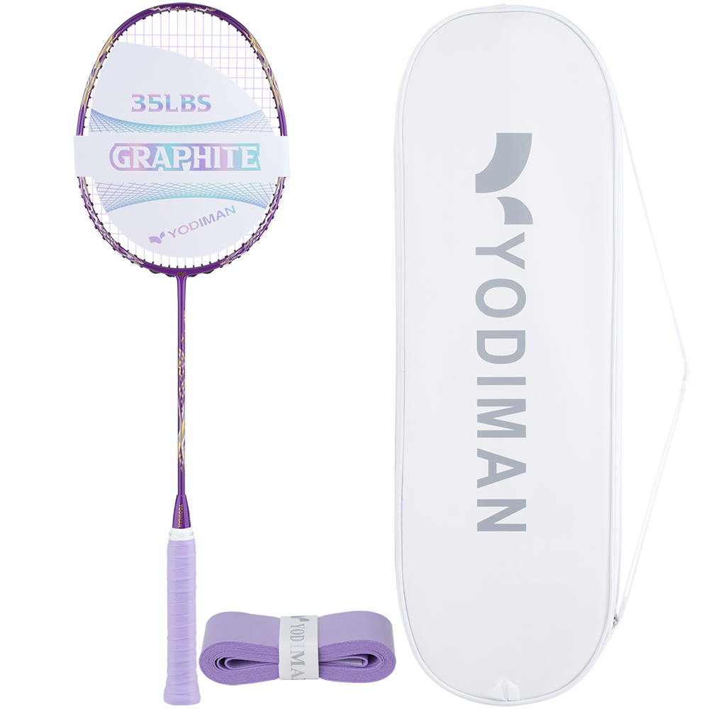 YODIMAN 초경량 배드민턴라켓 (프로 스트링 26lbs) 46T 고탄성 샤프트 35lbs 고강성 흑연 프레임 질주형 디자인, 1개, 임페리얼보라 5U 128,000원