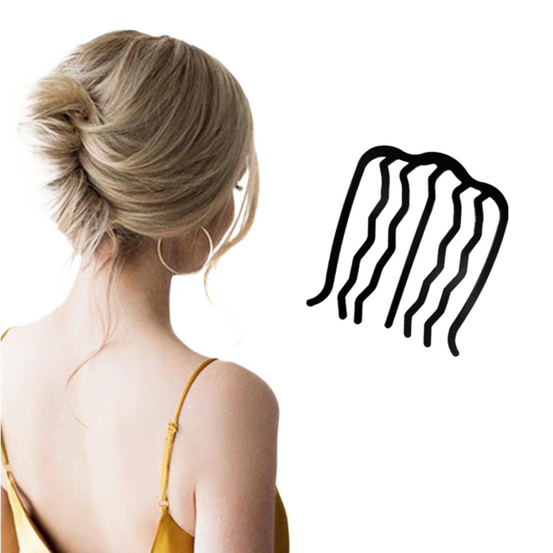 올림머리 고정 U핀 헤어핀 뒤꽂이 비녀 머리핀 6,000원