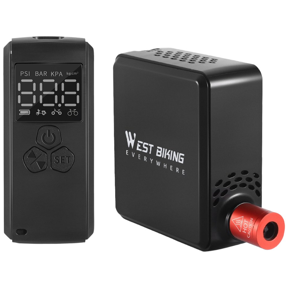 WEST BIKING 미니 전기 자전거 펌프 150PSI 강력 공기 압축기 압력 표시 자동차 오토바이 MTB 로드 바이크 타이어 인플레이터 75,000원