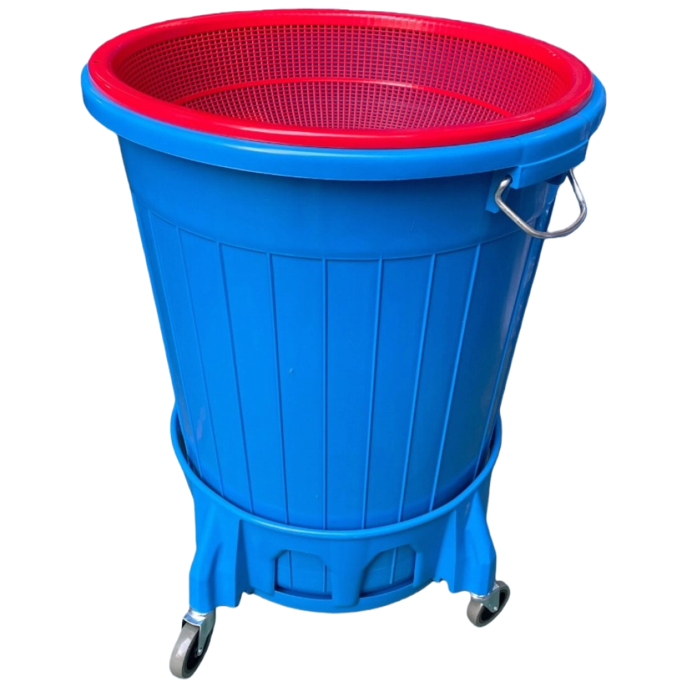 짬통 잔반통 거름망 있는 대형 음식물쓰레기통 55리터 업소용, 1세트, 바퀴 있음 44,880원