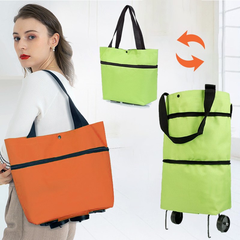 접이식 장바구니 캐리어 장바구니 휴대용 시장가방 숄더백 에코백 답례품 보조가방 폴딩백 쇼핑백 여행용 마트 시장바구니 아코디언, 캐리어장바구니(연두), 1개 7,390원