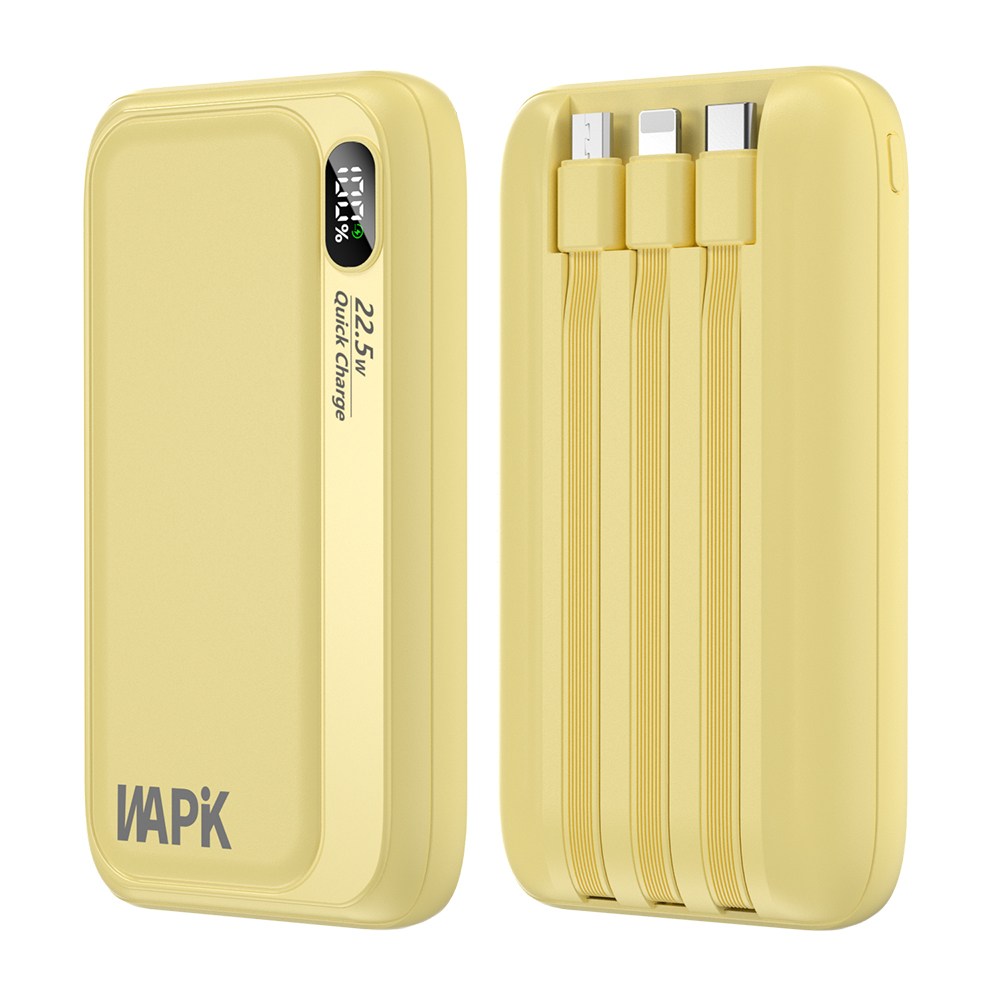 와피크 PD 22.5W 고속충전 일체형 보조배터리 M1 10000mAh 파워뱅크, 옐로우 42,900원