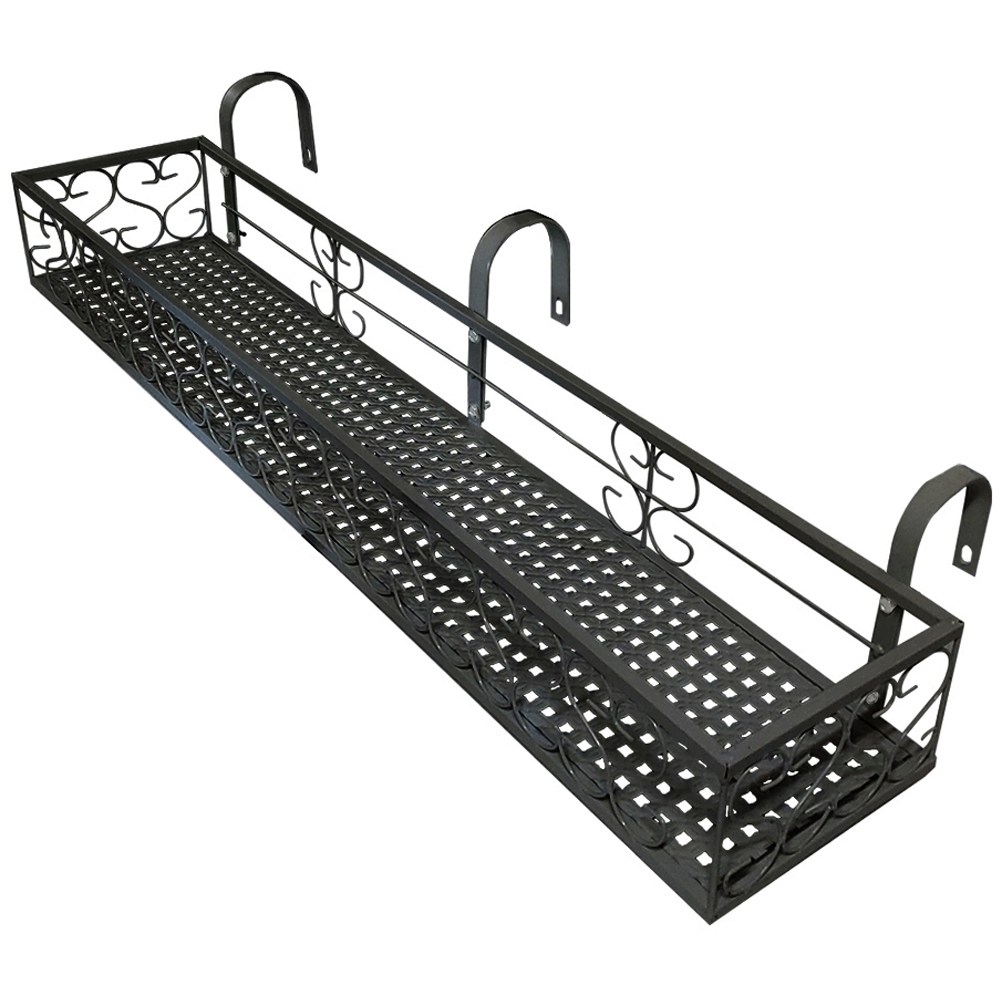 모칸도 베란다 화분걸이 난간 화분걸이대 (일반 직각형 100x20cm) 난간용 고리, 일반_직각형_100X20_블랙, 1개 32,900원