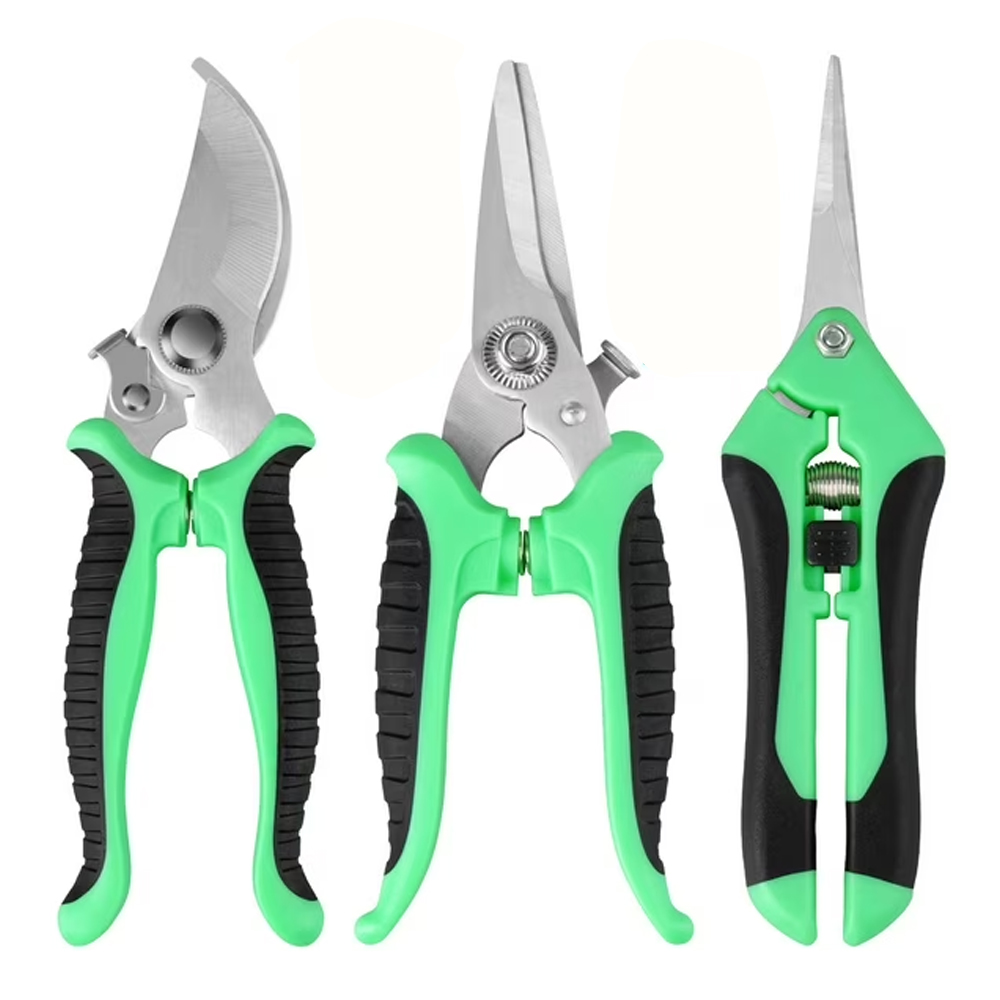 3종세트 강력 다용도 원예 전정가위 정원 가꾸기 가지치기 화초분재 과일 따기 농장 전용 프리미엄 정원가위, 그린 9,800원