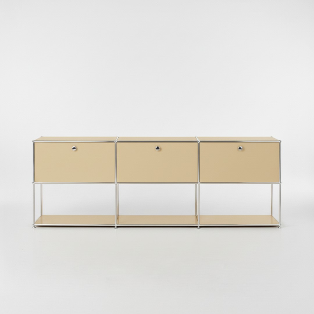 미드퍼 리버스 트리플  철제 미드센츄리 모듈 오픈 수납장 2250x400x790, 2단, 베이지 949,000원