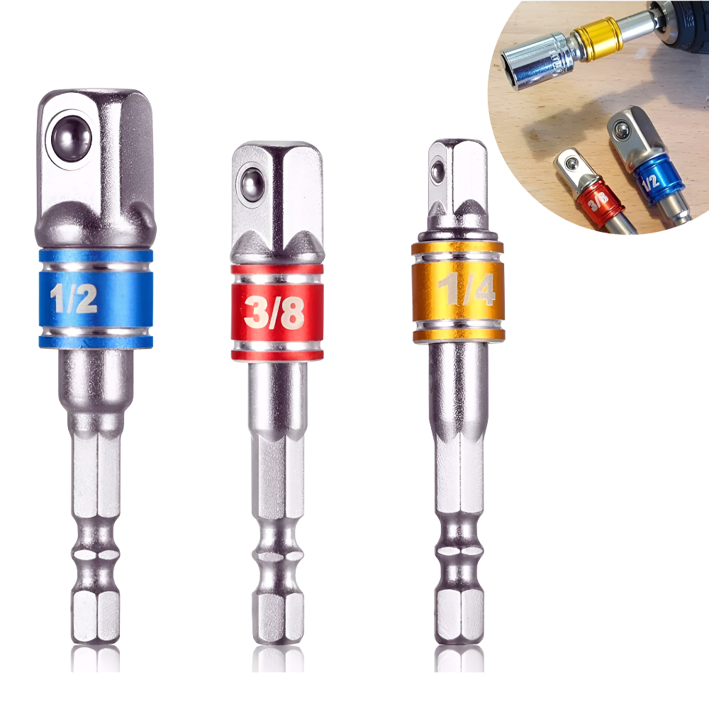 (이벤트) 소켓 임팩 아답터 3종세트 복스알 비트 육각 1/4 3/8 1/2 복스어댑터, 현재가 1,800원