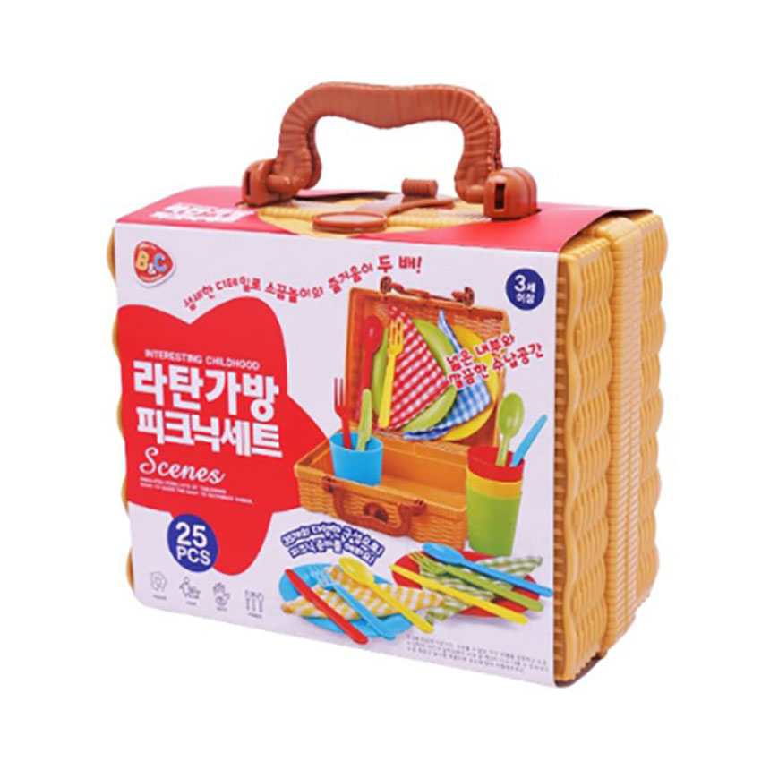비앤씨 라탄가방 피크닉세트 25pcs  소꿉놀이 15,800원