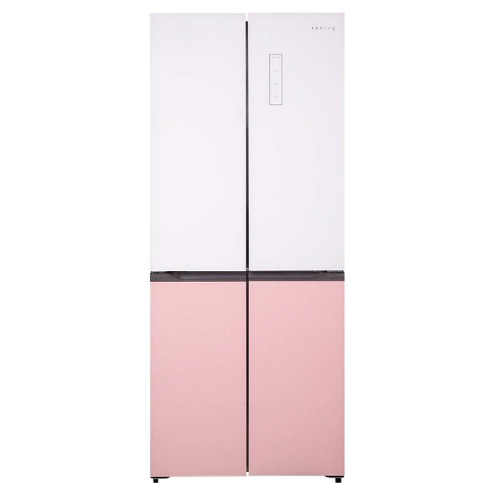 쿠잉전자 글램 글라스 대용량 418L 양문형 4도어 냉장고 방문설치 1,068,000원