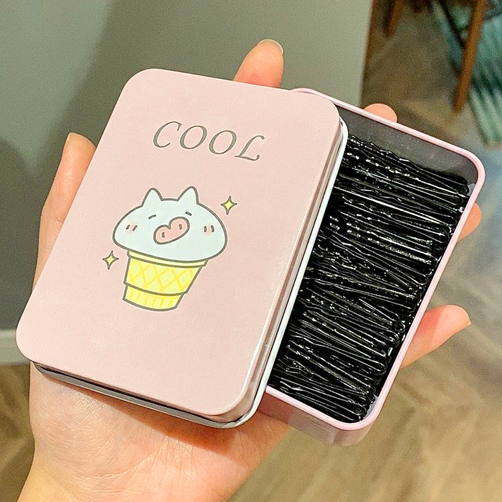 하우블리 여성용 웨이브 대용량 튼튼한 헤어 실핀 200p + 틴케이스 세트 6,900원