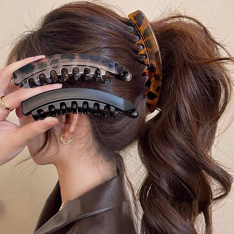 1+1+1 레오파드 올림머리핀 집게핀 고급 헤어핀 헤어집게핀 바나나핀 9,900원