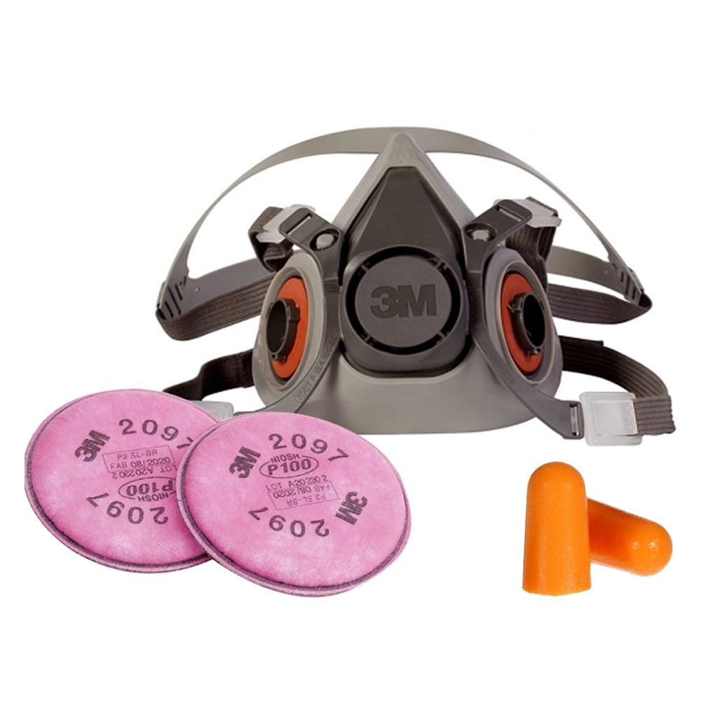 쓰리엠 양구형 면체 방진마스크 6200 + 특급 방필터 2097K 2p + 귀마개 2p 세트 21,050원