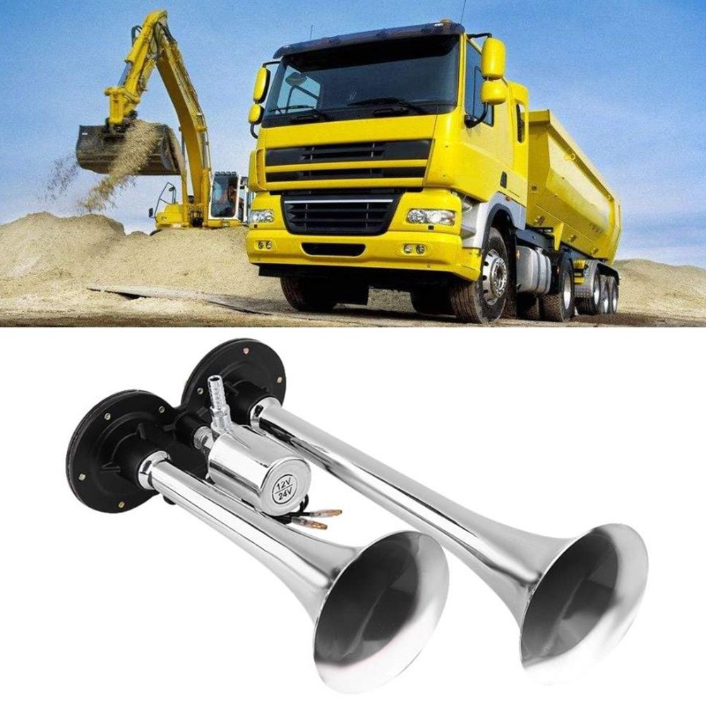 오토비트 쌍나팔 에어혼 / 3발 덤프트럭 에어혼 (12V24V겸용 밸브형) 에어크락션 2종중선택 소리&설치 동영상 수입원, 1개 26,000원