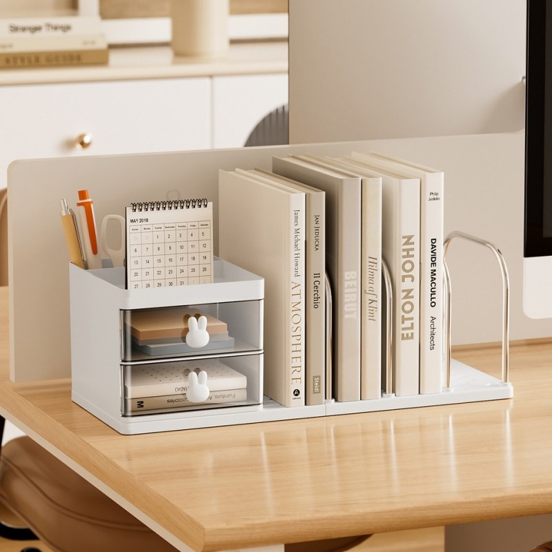 4칸 책꽂이 흰토끼 올인원 연필꽂이 책상 서랍 정리함 데스크 오거나이저 12,600원