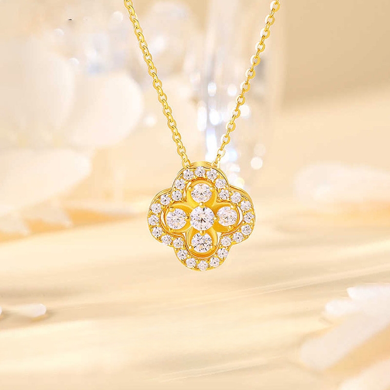 Seolvia 14K 도금 여성 목걸이 클로버 펜던트 4가지 착용법 ZA-SA02 28,000원