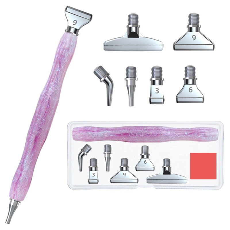 뉴타임즈 DIY 다이아몬드 드로잉 포인트 드릴 펜 금속 합금 팁 큐빅 십자수 펜 주얼리 자수 보조 도구, 1세트, 핑크색 WCDZ-00116 17,000원