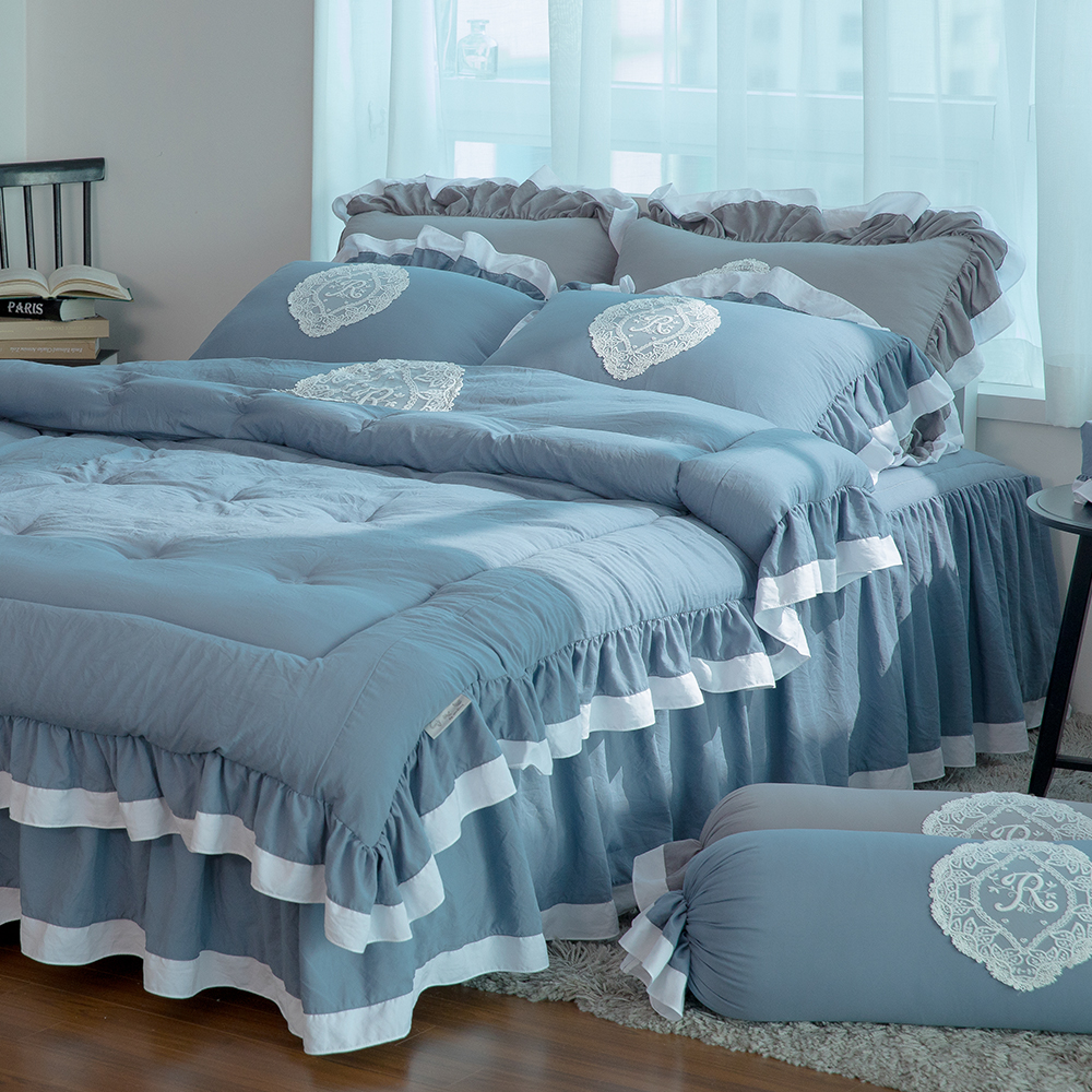 류금숙 프렌치감성 실키케어 프릴 차렵이불 롱 침대커버세트 205,900원