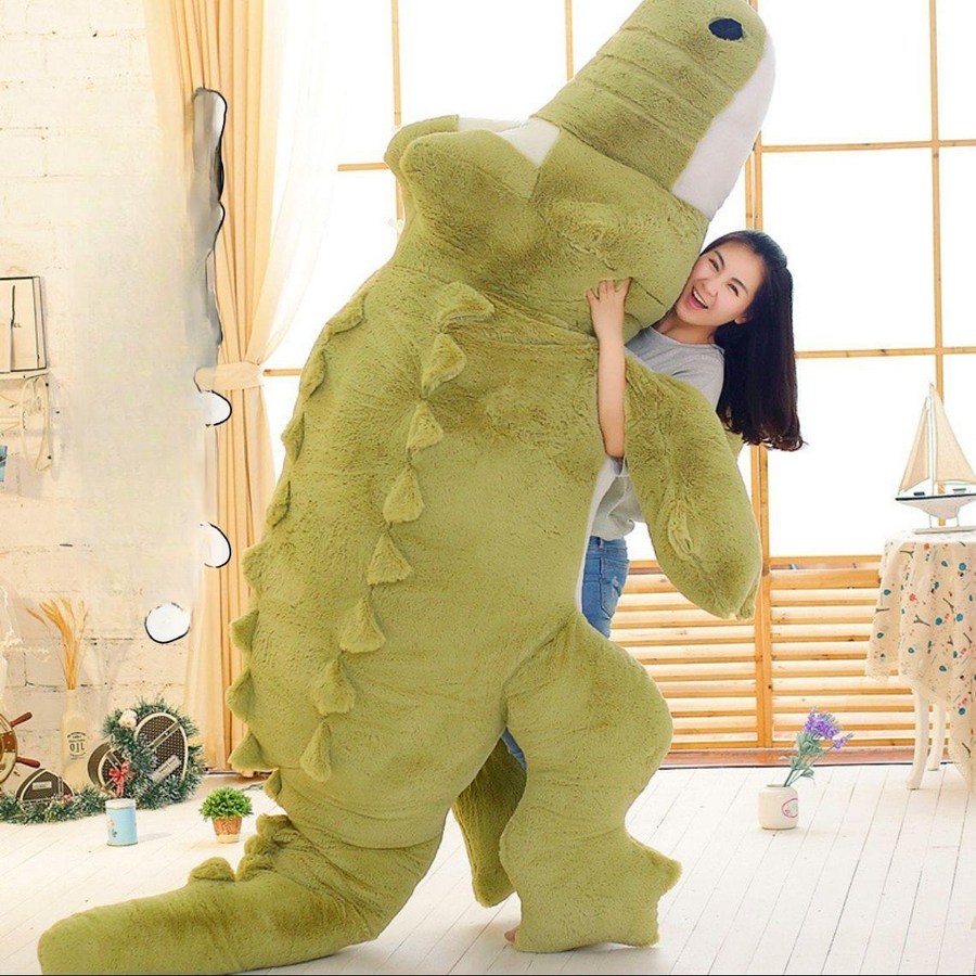 하루샵 대형 악어 봉제인형 베개 선물 특대형 안고자는 애착 인형 바디필로우 쿠션 인테리어 소품, 분홍색 79,500원