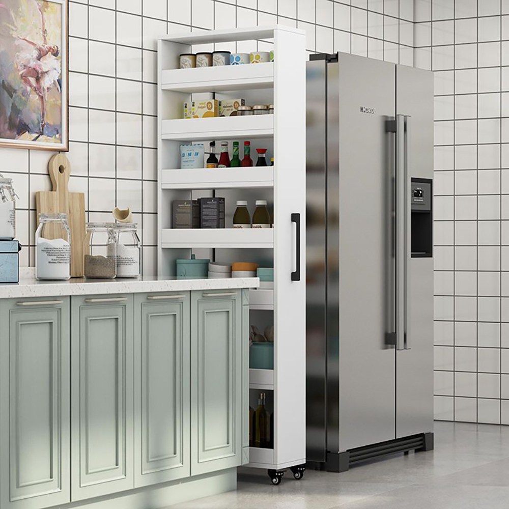 주방 슬라이딩 틈새 수납장 문뒤 다층 슬림 선반 수납트롤리 162,900원