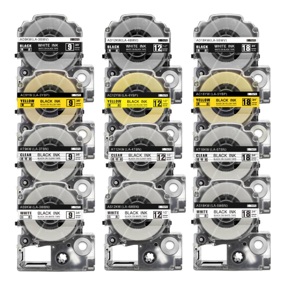 엡손 라벨프린터테이프 3개 묶음 세트 호환 9mm 12mm 18mm 13,890원