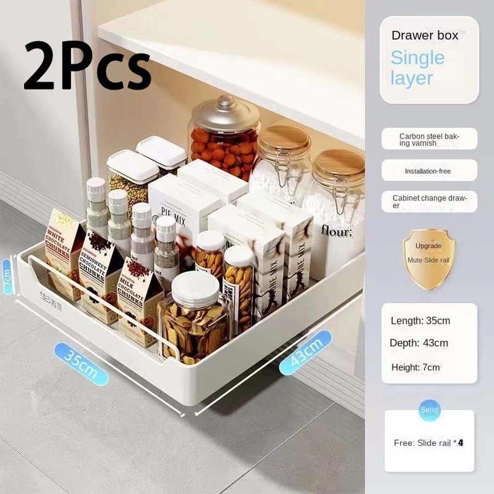 슬라이드 레일이있는 새로운 캐비닛 정리용 선반 아웃 서랍 유형 트레이 주방 45,500원