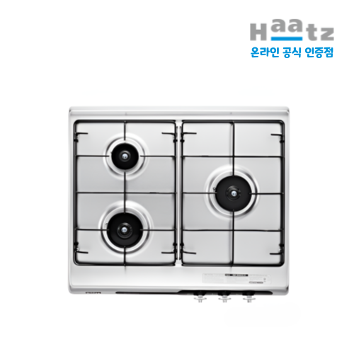 하츠 가스쿡탑 3구 빌트인 가스레인지 교체 배터리형 타공560x480, LNG, HGR-3050SDBH 230,000원