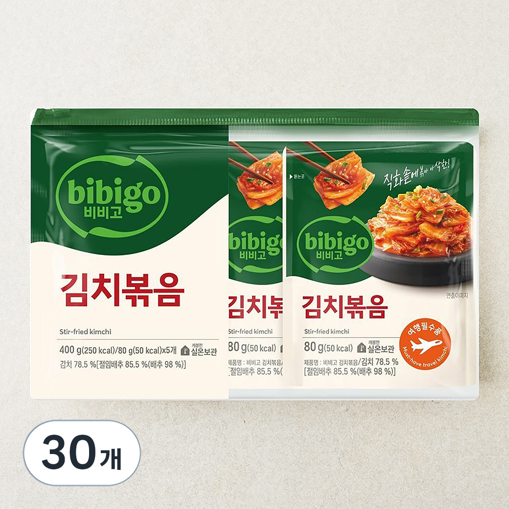 비비고 김치볶음, 80g, 30개 25,500원