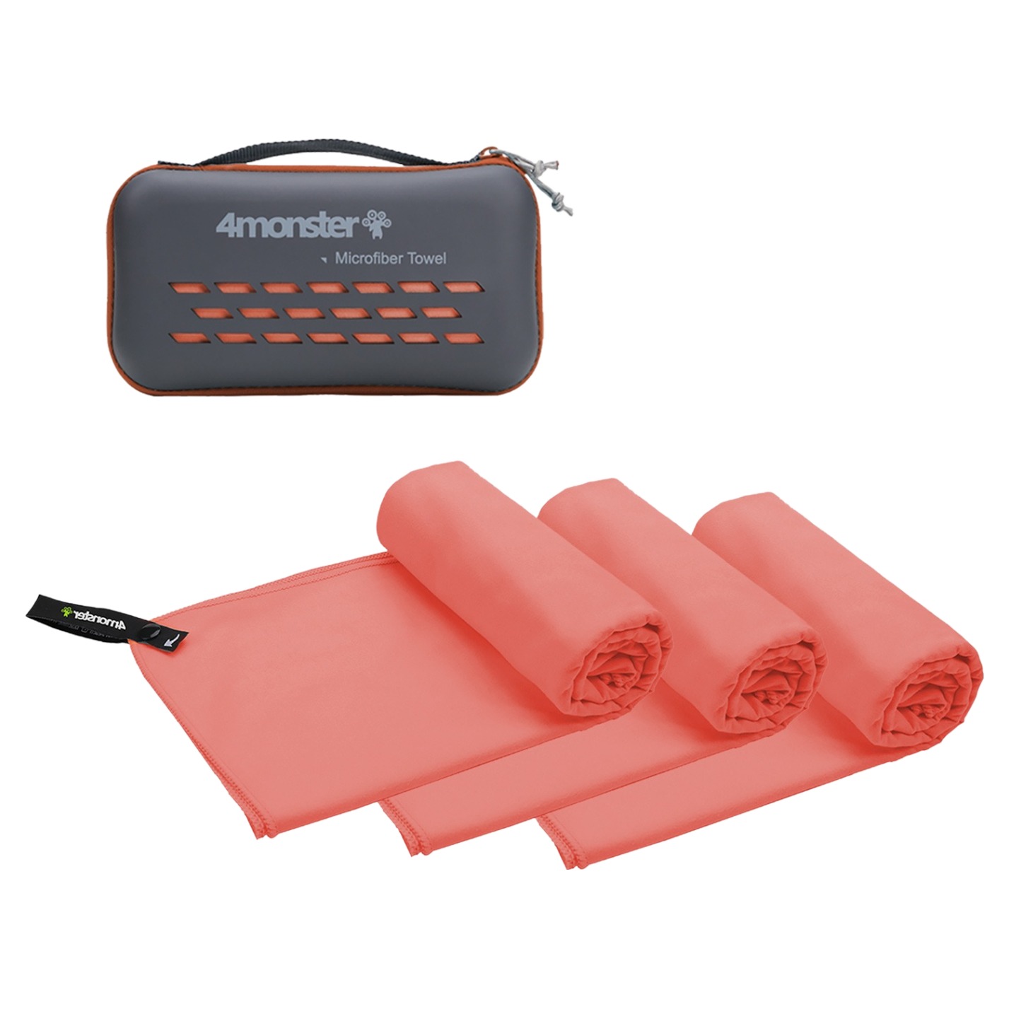 4몬스터 극세사 마이크로화이바타월 미디움 3p + EVA 케이스 세트, 인디안코랄, 1세트 49,590원