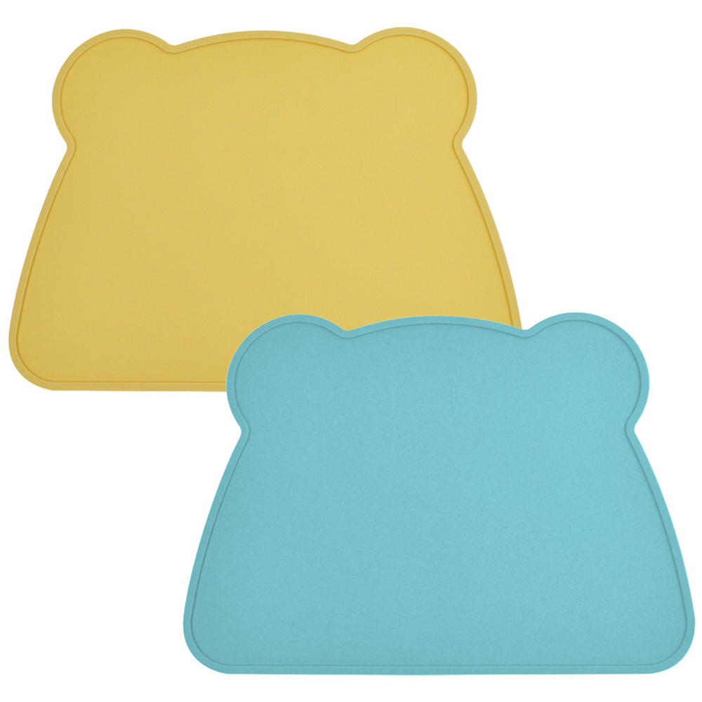 키친유 곰돌이 실리콘 식탁매트, 민트, 노랑, 360 x 260 mm, 2개 8,200원