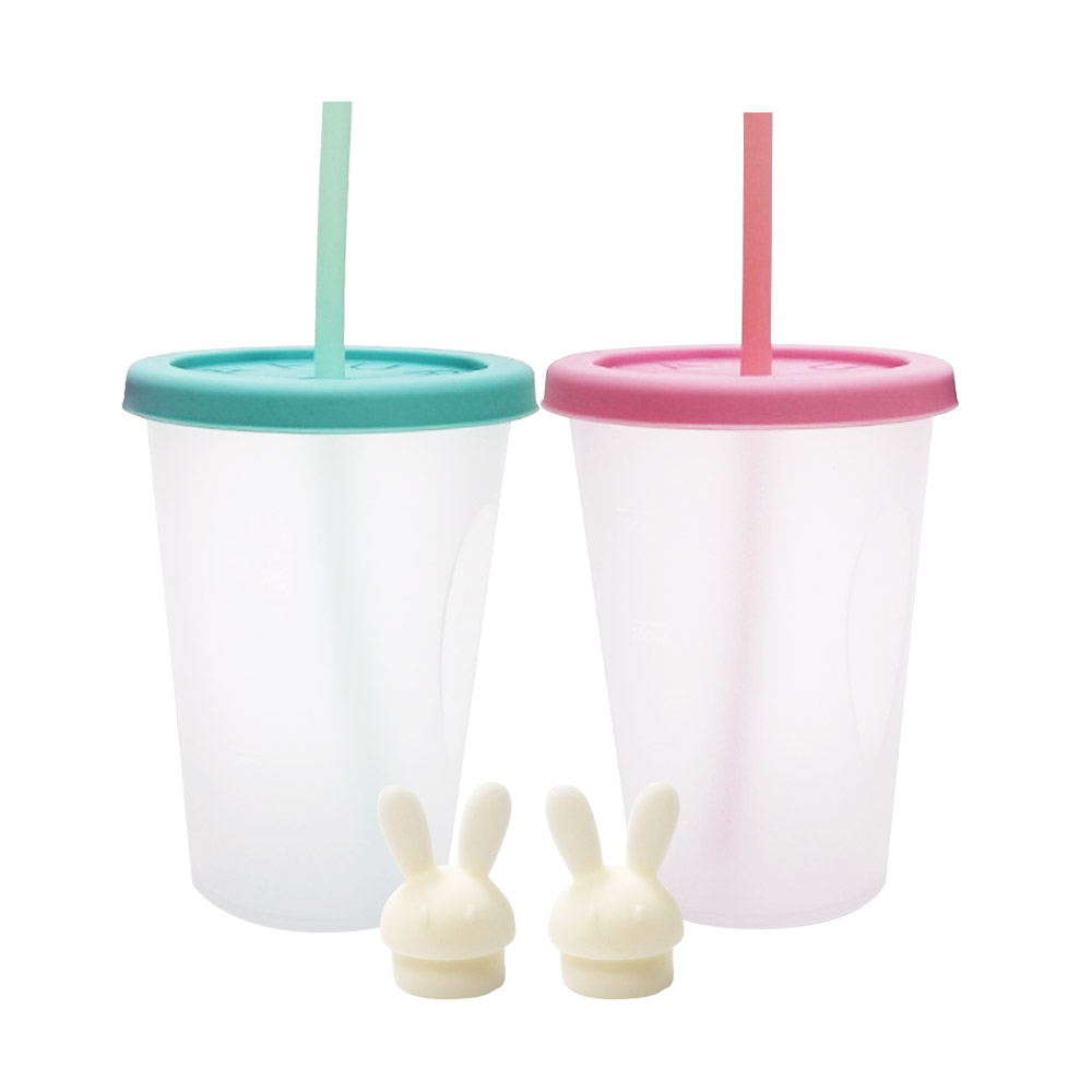 아가프라 심쿵빨대컵2P세트+토끼마개, A타입(민트+핑크)+토끼마개2p, 1세트, 400ml 16,900원