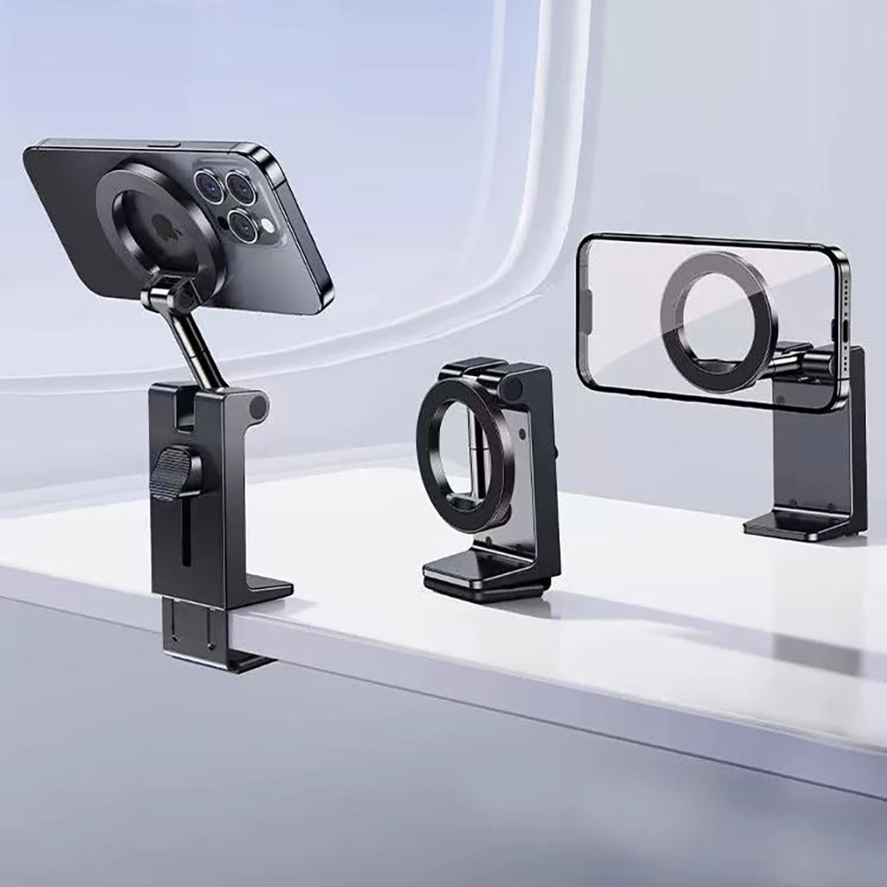 휴대용 여행용 접이식 360도 회전 맥세이프 핸드폰 거치대 자유 각도 조절 스마트폰 스탠드, 1개, 블랙 13,800원