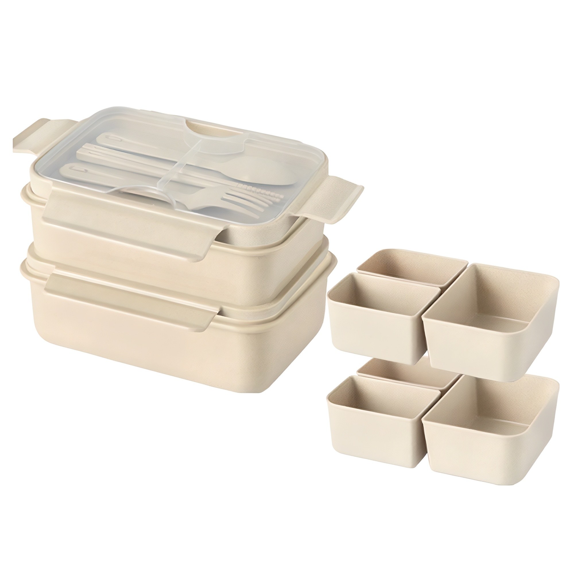 나누담 피크닉 1100ml 2+1칸 2단 도시락통, 베이지, 1개 9,900원