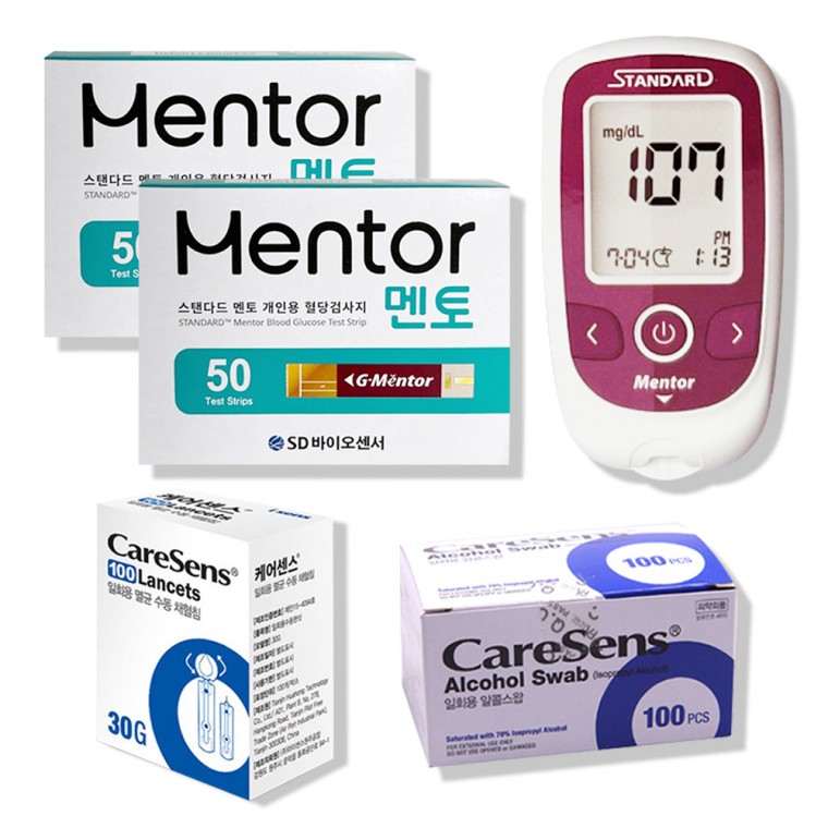 SD 스탠다드 멘토 혈당계+시험지100매+솜100+침100 68,150원