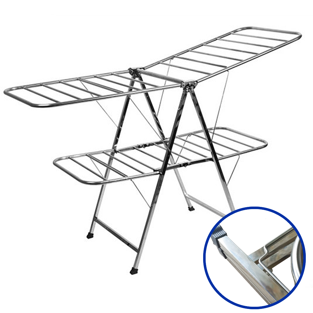최고급/고강도120파이프/살안빠지고 휘어짐없는올스텐 최고하중40k 빨래건조대 이불건조대 무료 Y형건조대 -삼정_올스텐_2단건조대 실내건조대 베란다건조대 이불건조대 대형건조대, 단일색상 64,900원