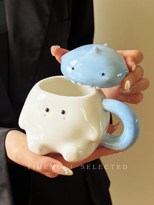 귀여운 세라믹 머그컵 세트 집들이선물용 예쁜 디자인의 뚜껑머그컵 가벼운 도자기 선물 추천 38,600원