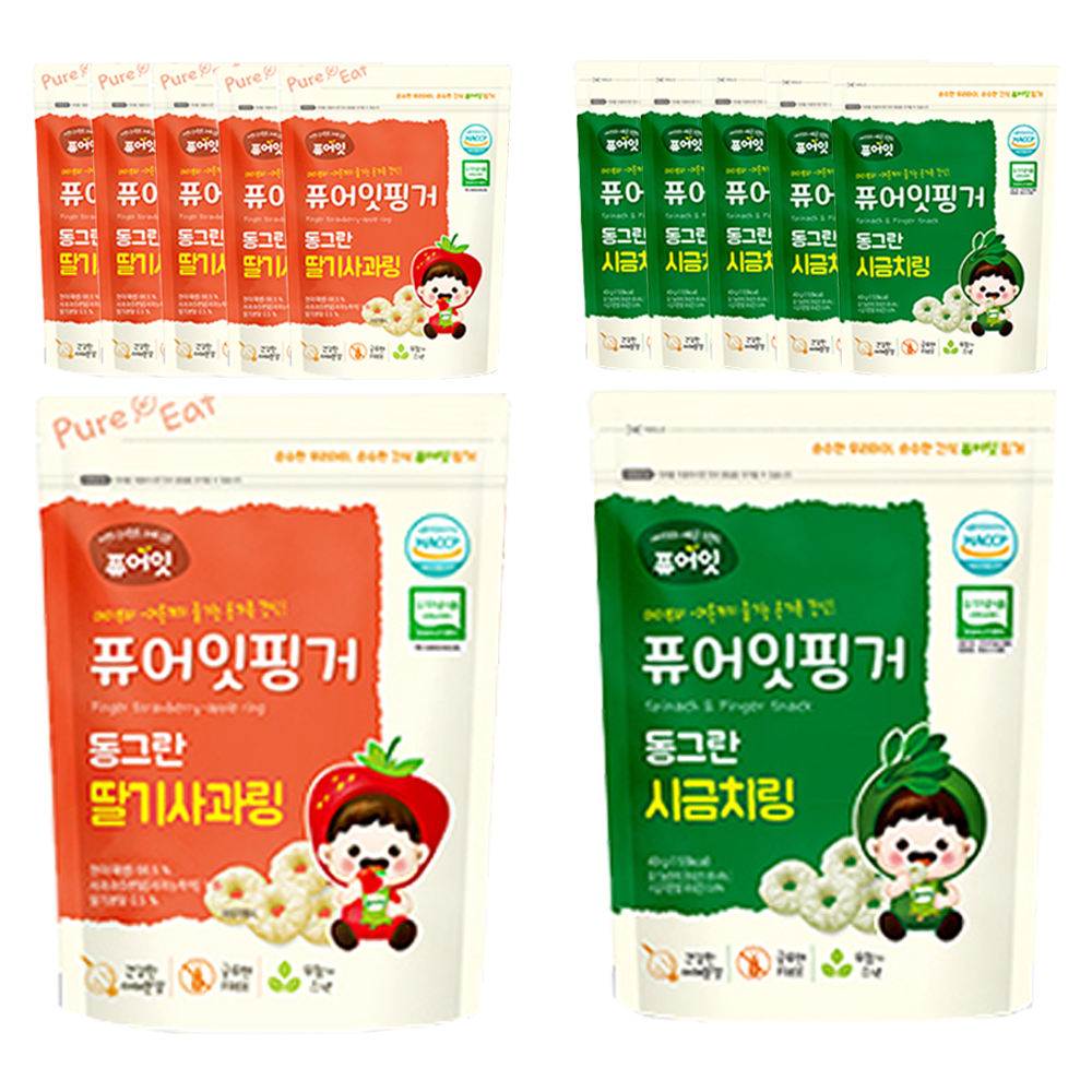 퓨어잇 핑거 동그란 딸기사과링 3p + 시금치링 3p 23,200원