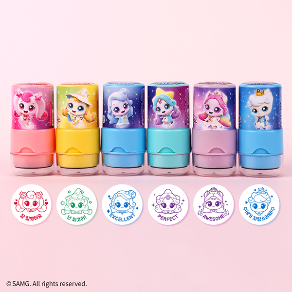 캐치티니핑 원형 만년스탬프 칭찬도장 (6개세트), 단품 16,800원